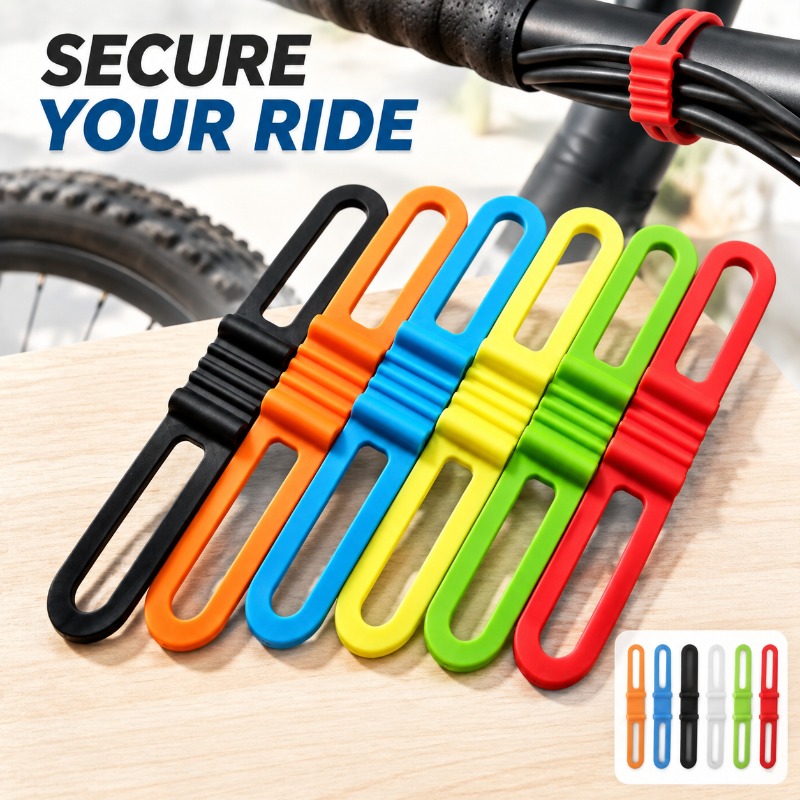 Cycling Gear Bundle - Bicycle Silicone Cable Tie MTB Binding