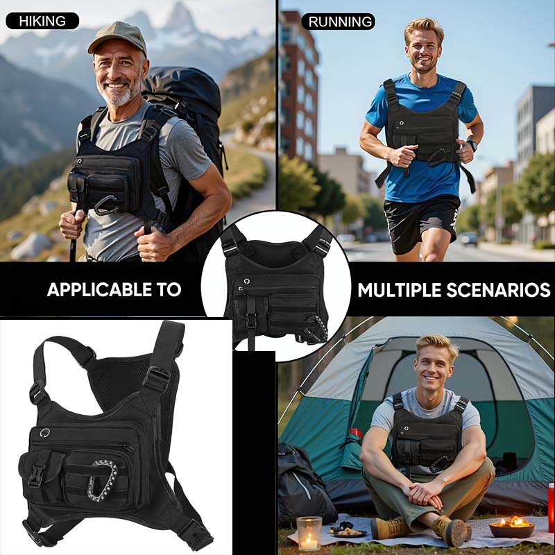Cycling Gear Vest - Unisex Tactical Outdoor Chest Bag EDC