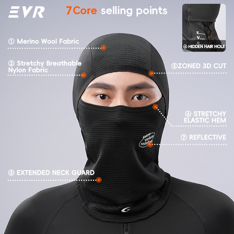 EVR Winter Wool Face Mask Neck - Cycling Gear Winter recension och pris